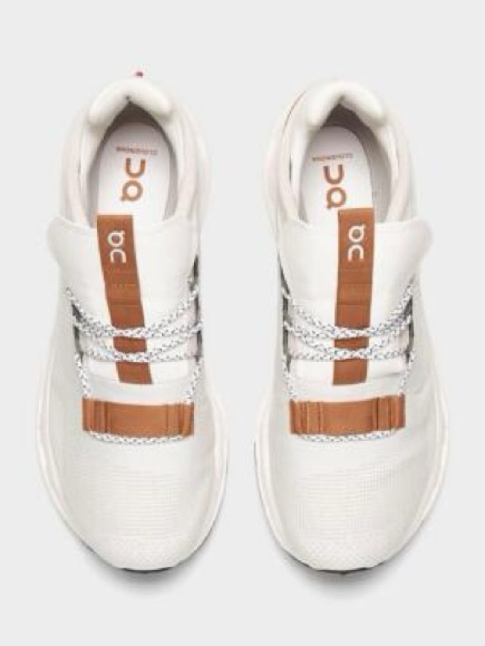 On Running White Sneakers with Tan Straps